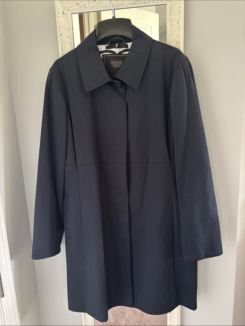 New COACH  ladies Trench Coat. Size L. $125